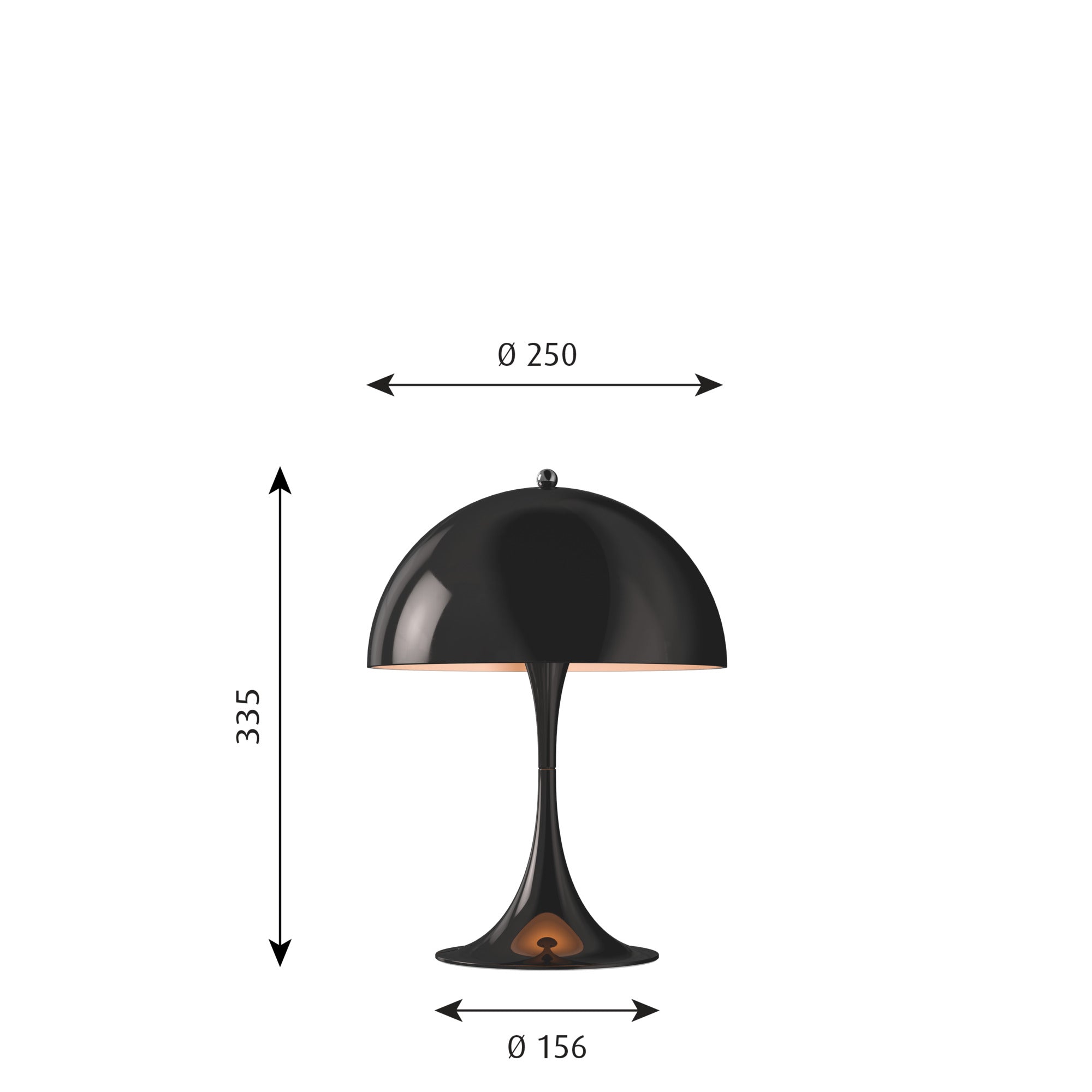 Louis Poulsen Panthella 250 Bordlampe - Sort
