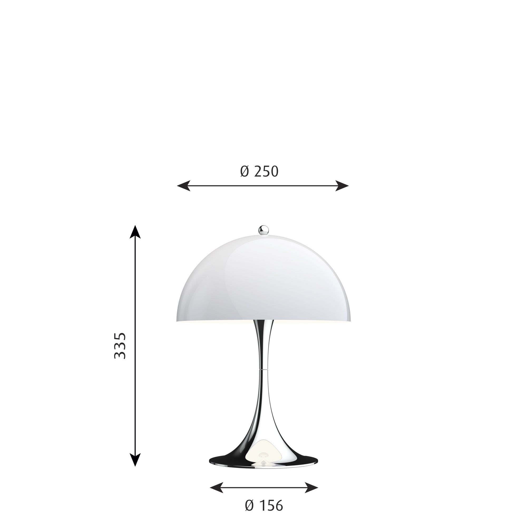 Louis Poulsen Panthella 250 Bordlampe - Grå Opalt Akryl