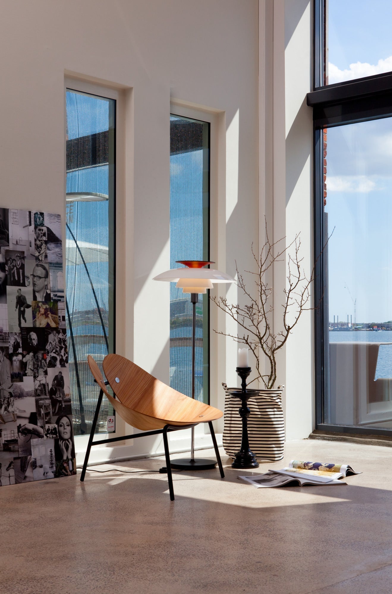 Louis Poulsen - PH 80 Gulvlampe - Hvid Opal Akryl/Sort