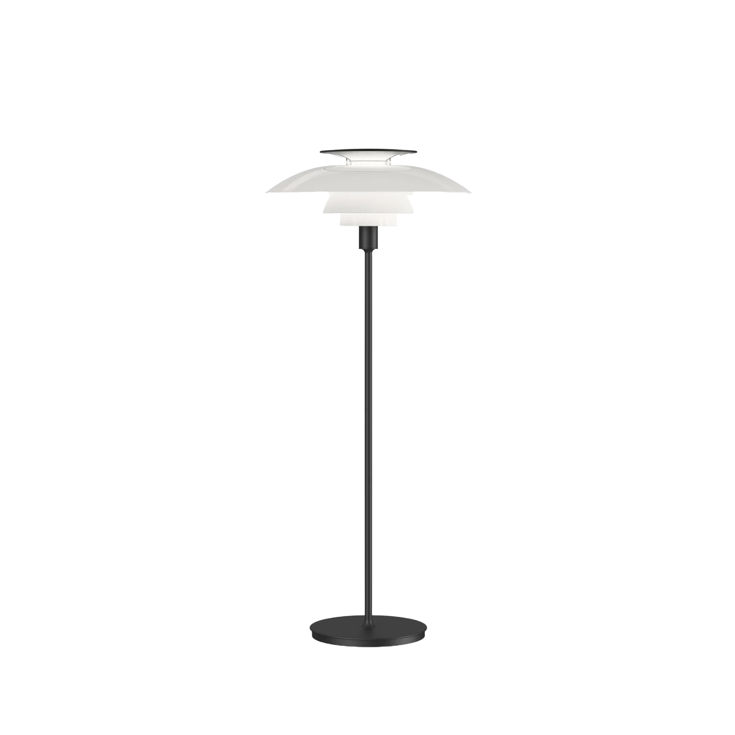 Louis Poulsen - PH 80 Gulvlampe - Hvid Opal Akryl/Sort