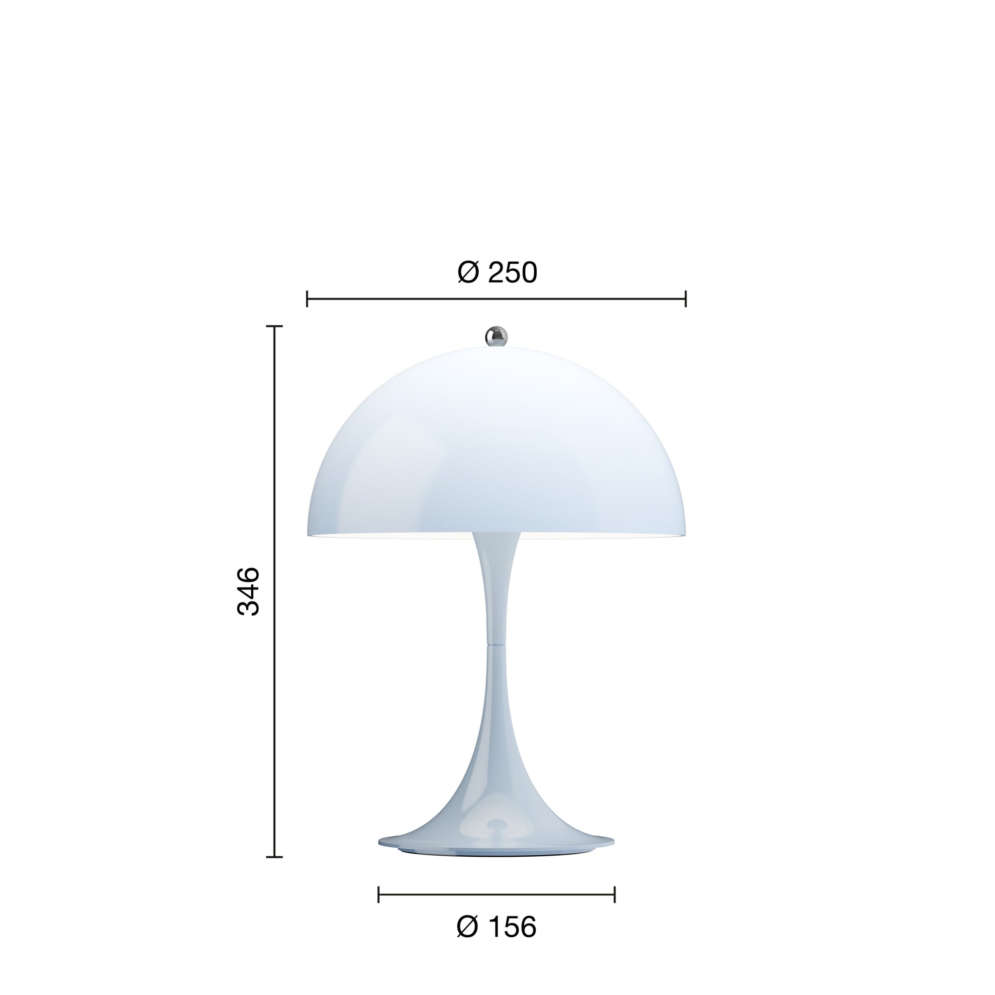 Louis Poulsen Panthella 250 Portable bordlampe - Opal Pale Blue