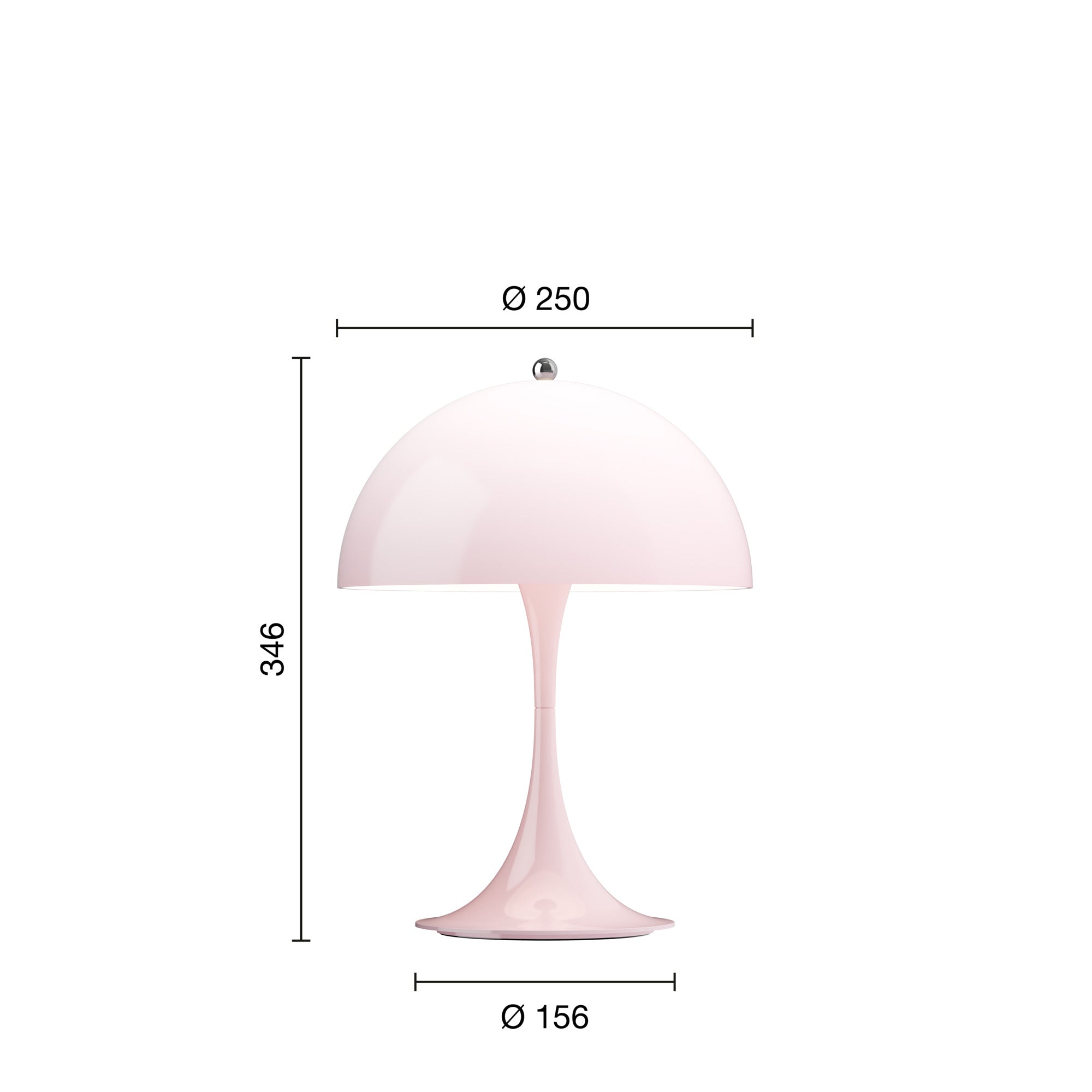 Louis Poulsen Panthella 250 Portable bordlampe - Opal Pale Rose
