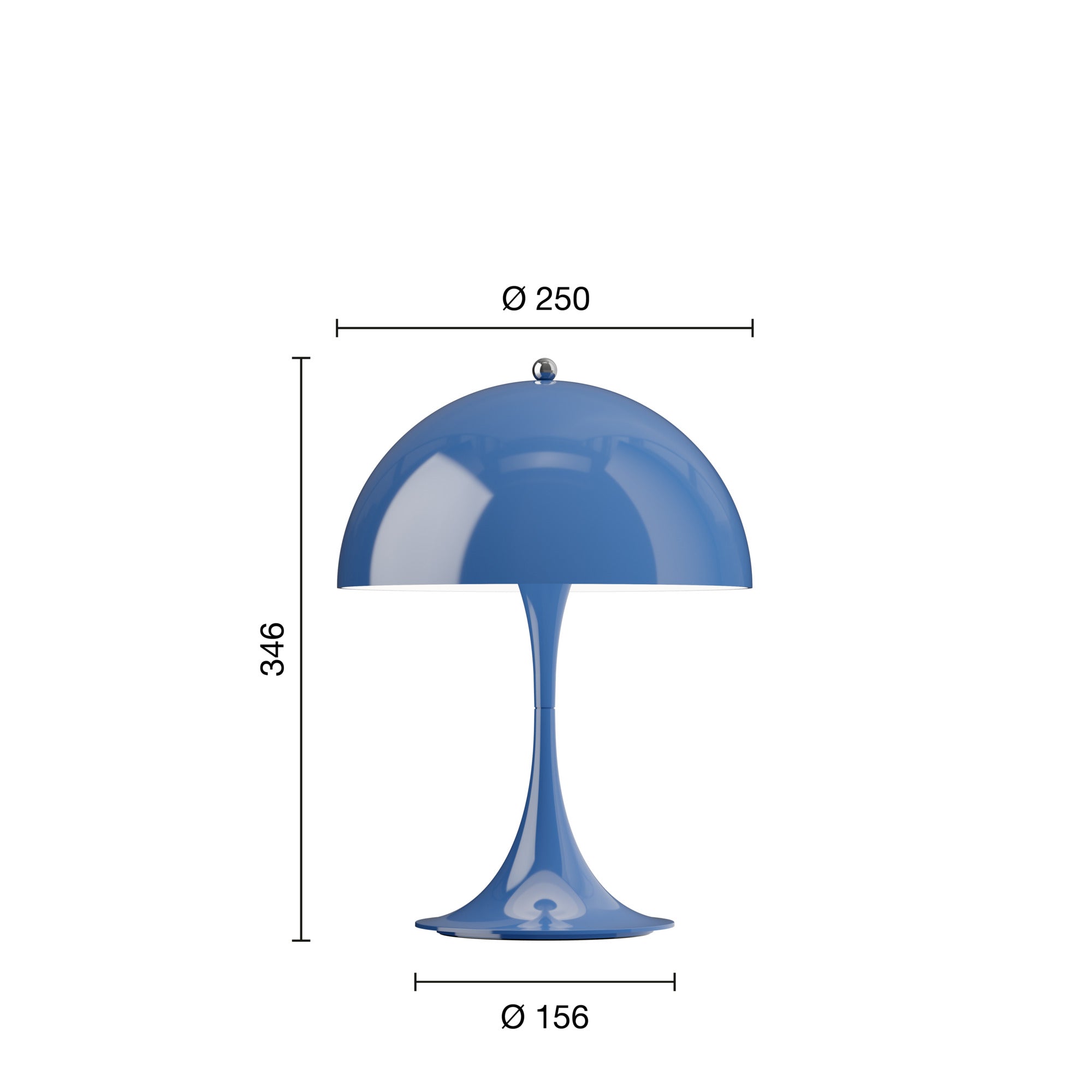 Louis Poulsen Panthella 250 Portable bordlampe - Opaque Indigo Blue