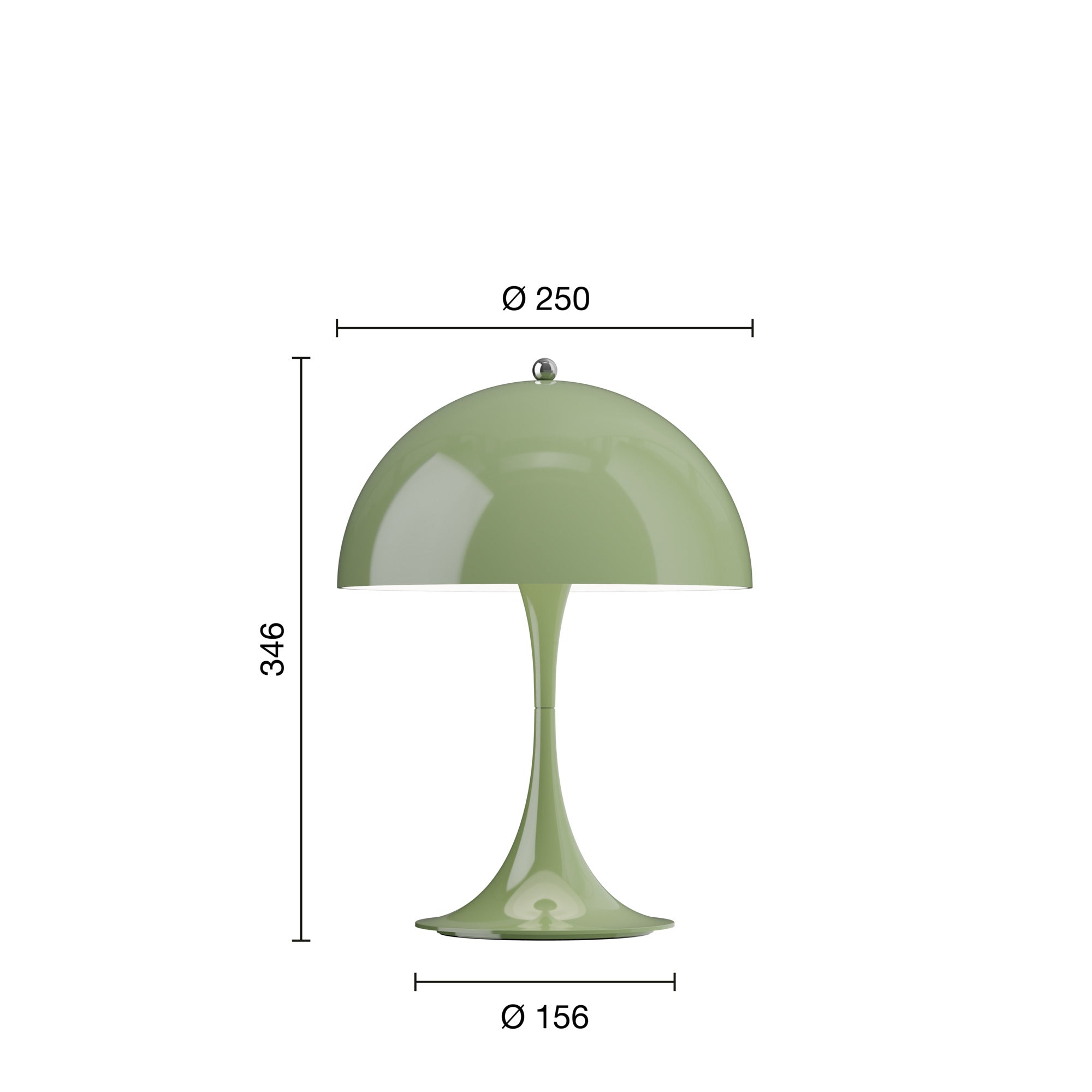 Louis Poulsen Panthella 250 Portable bordlampe - Opaque Moss Green